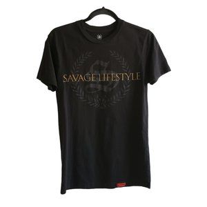 Savage Black Women's Tee with Graphic Sz SM